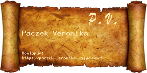 Paczek Veronika névjegykártya